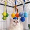 1Pc Random Color Sisal Ball Rope Cat Toy, Hanging Sound-Making Design, Battery-Free Interactive Plaything for Cat Dental Care
