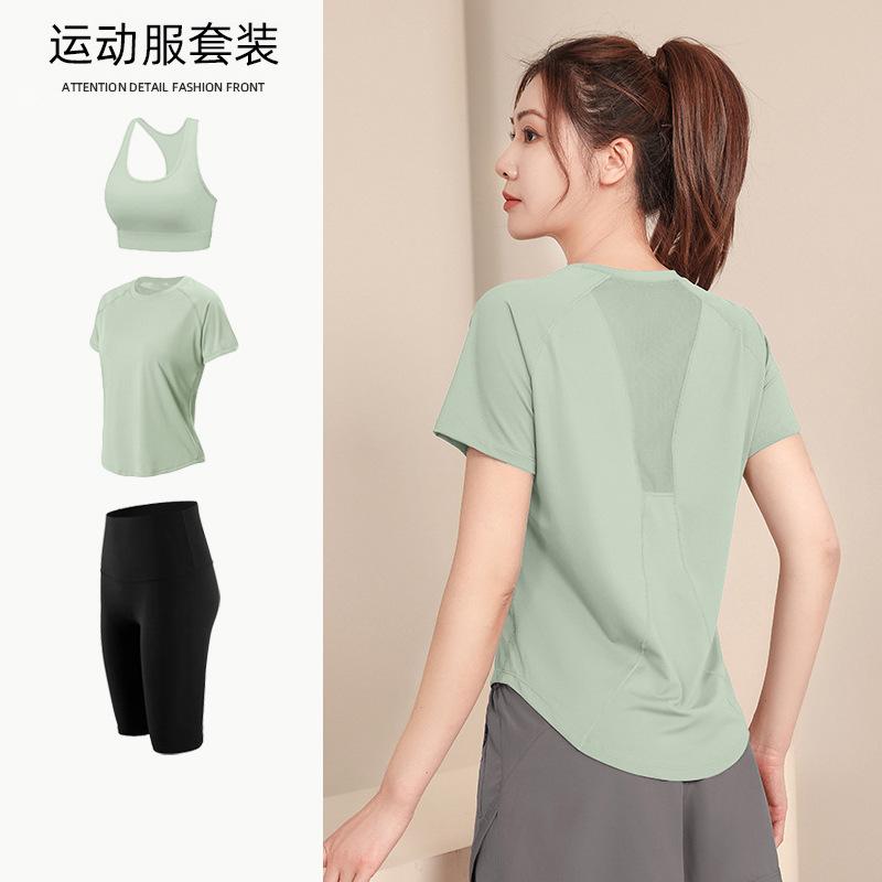 Tennis suit women's short-sleeved training clothes outdoor running quick-drying clothes thin badminton T-shirt fitness clothes