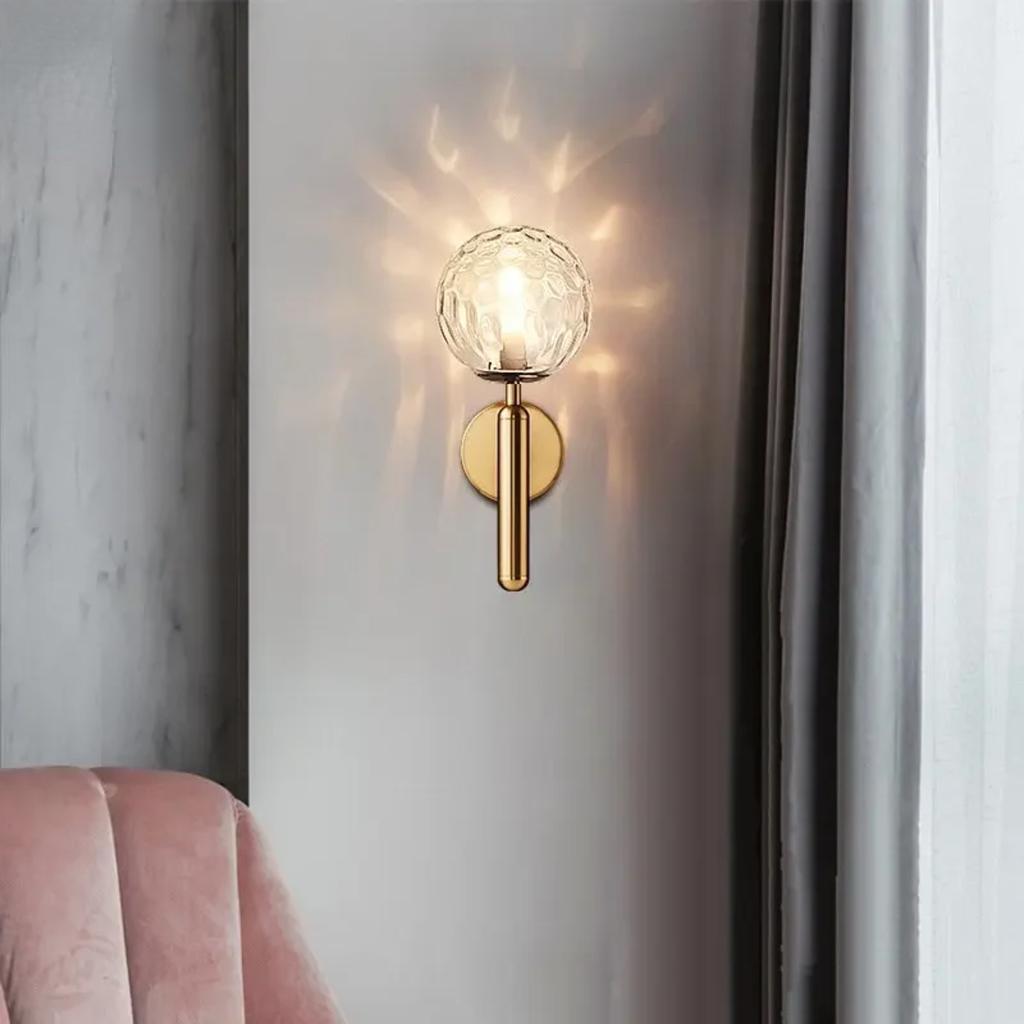 New Elegant, Sleek, and Stylish Modern Nordic Glass Ball LED Wall Lamps - Softly Illuminating Chic Minimalist Bedside Wall Decor