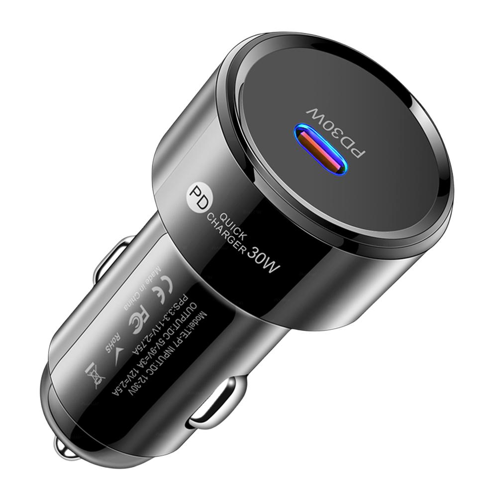 PD 30W USB Charger Socket USB Type C Car Power Adapter Multiple Protection Car USB-C Adapter for Samsung Huawei Xiaomi