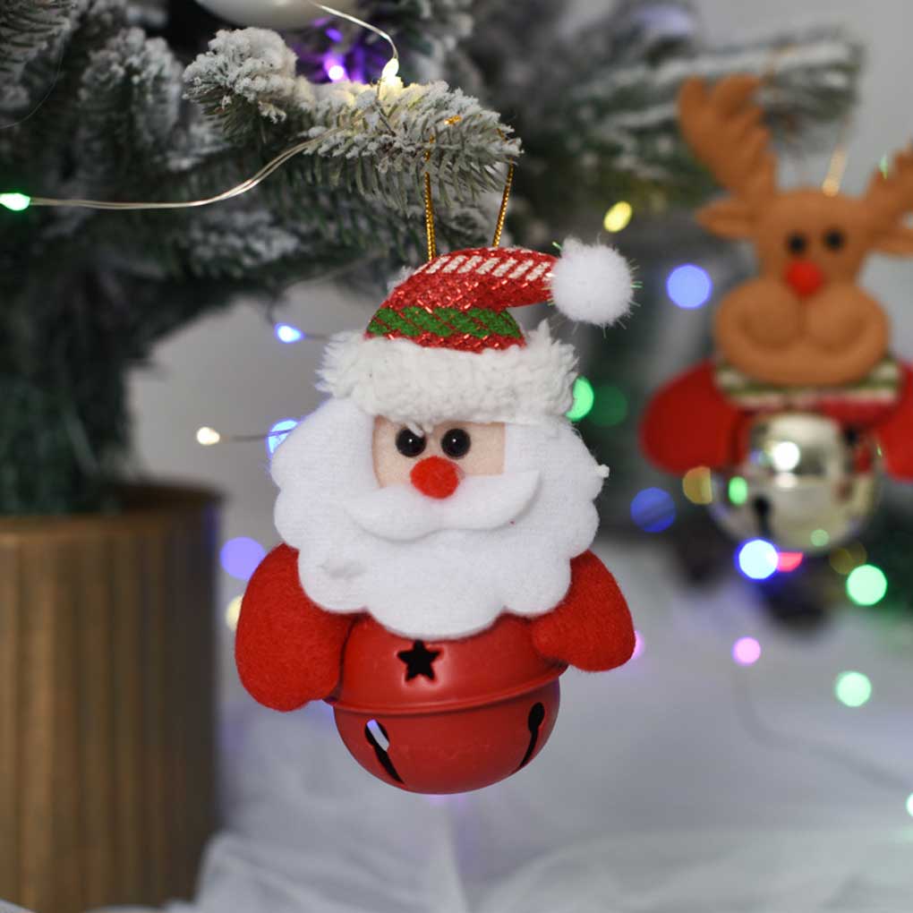 Christmas Tree Bell Hanging Xmas Pendant Decorative DIY Ornament Outdoor Farmhouse Front Door Bar Photography Decoration