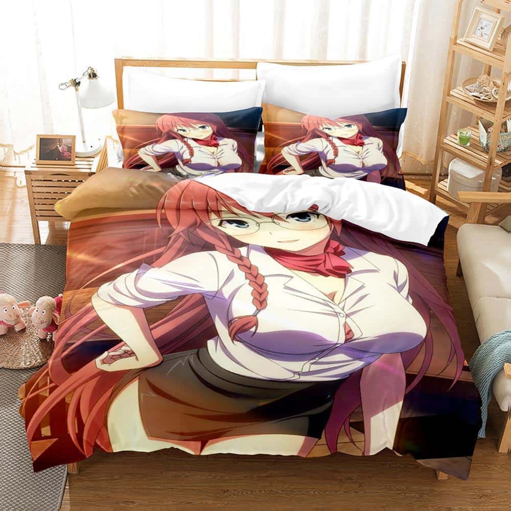 Kawaii Anime Lilith Asami Trinity Seven Bedding Set Single Twin Full Queen King Size Bed Set Adult Kid Bedroom Duvet Cover Sets