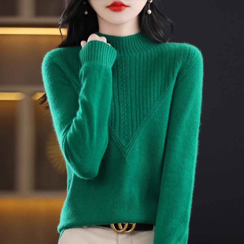 Autumn Women's Urban Style Temperament Commuter Pullover Half High Neck Regular Sweater