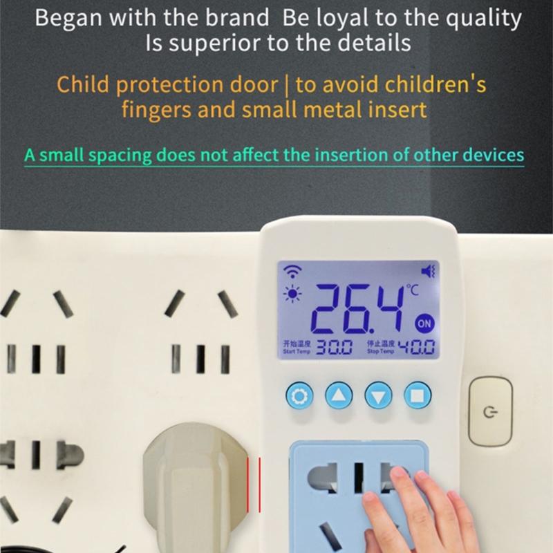 Programmable Thermostat Outlet Plug for Space Heaters 110~220V Heavy Duty