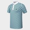 Men's Knitted Golf Sport Full-Print Polo Shirt