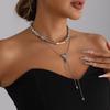 Simple Irregular CCB Beaded Love Necklace INS Street Auction Trend Long Item Jewelry