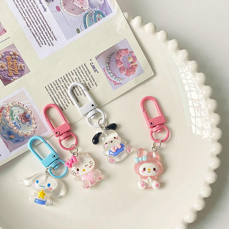 Sanrio Anime My Melody Bag Keychain Cartoon Cinnamonroll Cute Car Keyring Portable Pendant Decoration Accessories