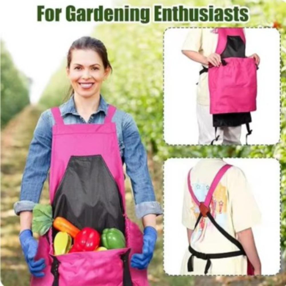 Durable Fabric Harvesting Apron Quick Release Fruit Picking Bag Bib Gardening Apron  Work Tool