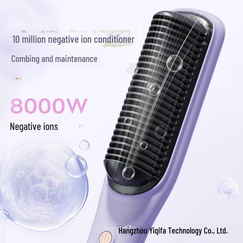 Dual-Use Negative Ion Hair Straightener Comb for Straightening & Curling