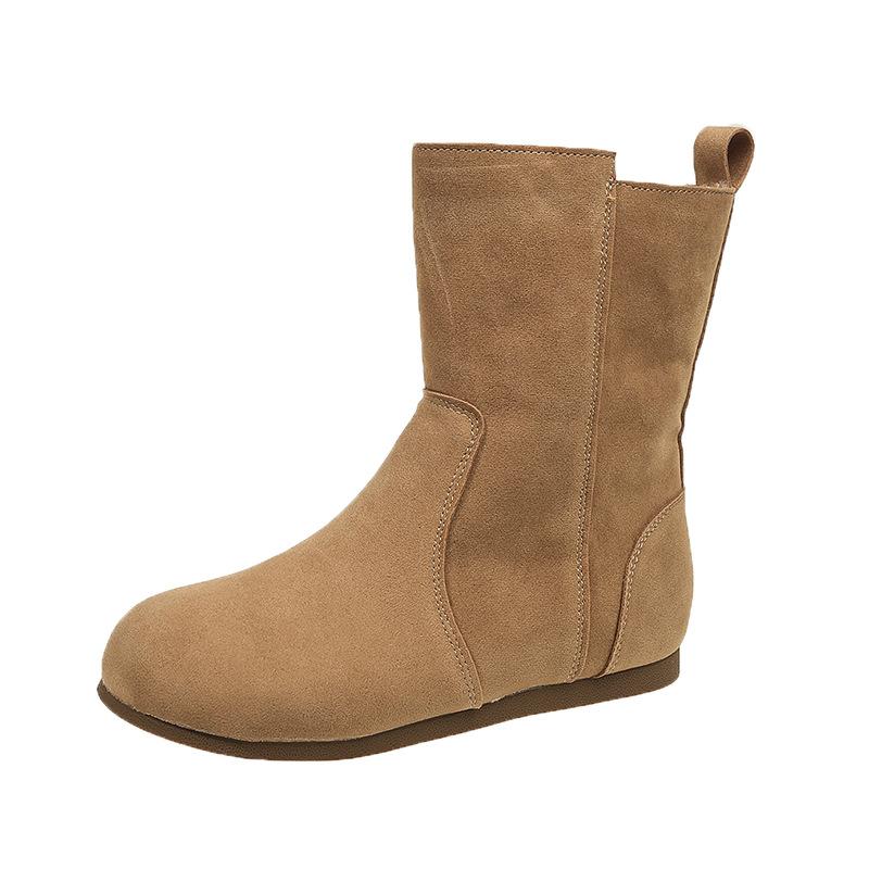 Women's Shoes 2025 Two-wear Snow Boots Retro Fluffy Short Boots Velvet Flat Autumn and Winter Cotton Shoes