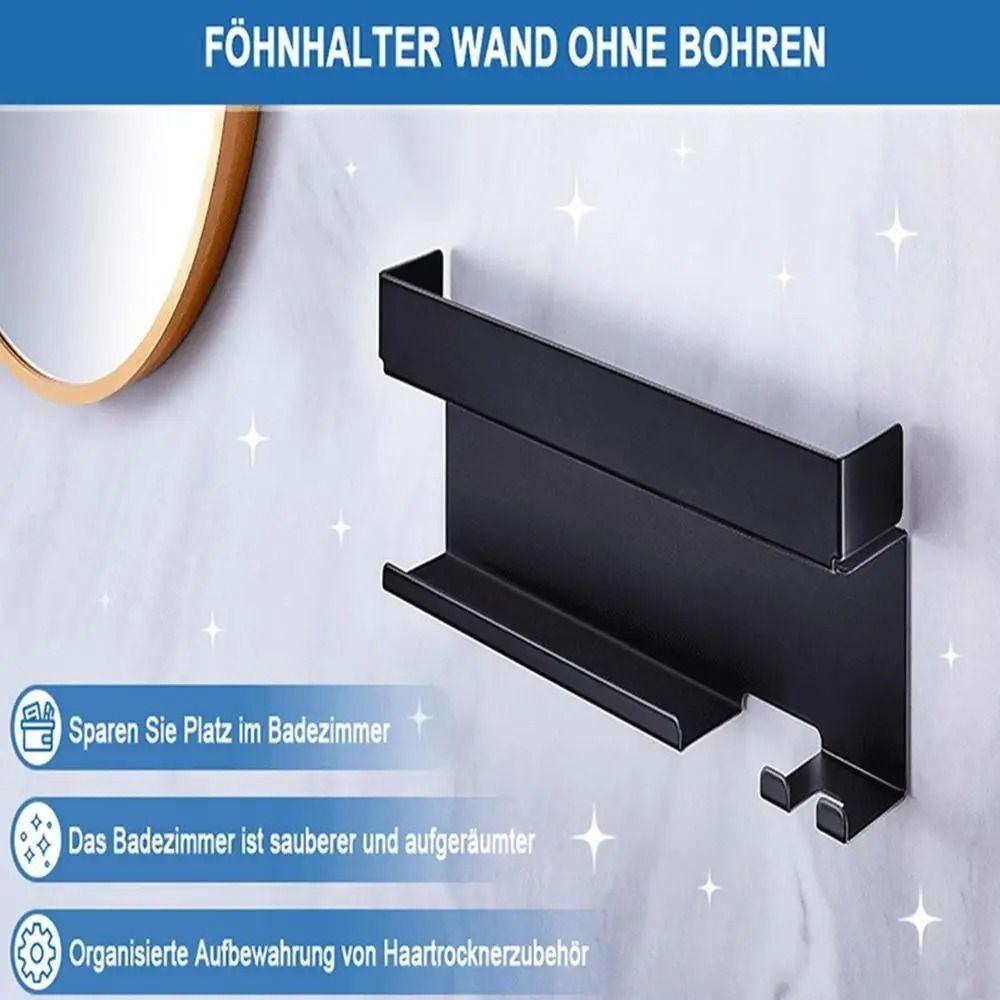 No Drill Wall Mounted Storage Rack Bathroom Shelf Bathroom Hair Dryer Sorting Rack  Straightener