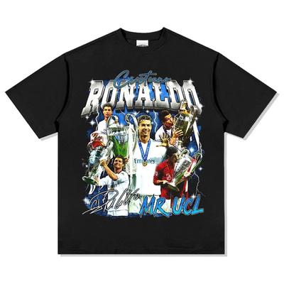 Cristiano Ronaldo "MR UCL" Champions League Legend Bootleg Oversized T-Shirt, Soccer Star Vintage Graphic Tee, Unisex Casual Top