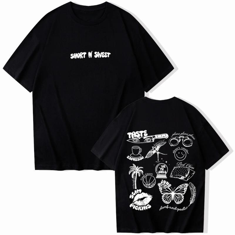

Harajuku Style Womens Round Neck Graphic T Shirts Sabrina Carpenter Sweet Tshirt Sabrina Carpenter Merch Aesthetic Clothes 3XL