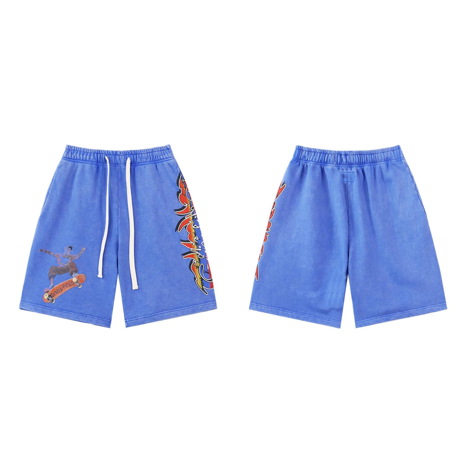 

Men s Vintage Washed Shorts, Skateboarder & Flame Print Streetwear Shorts XL