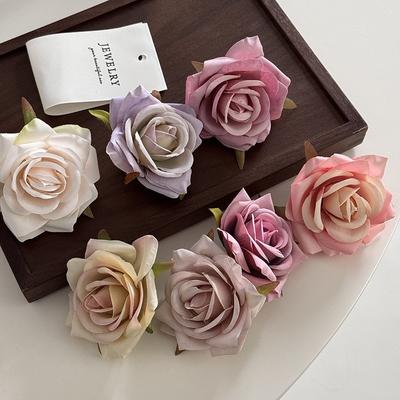 Broszka do włosów w kształcie róży z symulacją kwiatu, dwufunkcyjna, 1 szt.