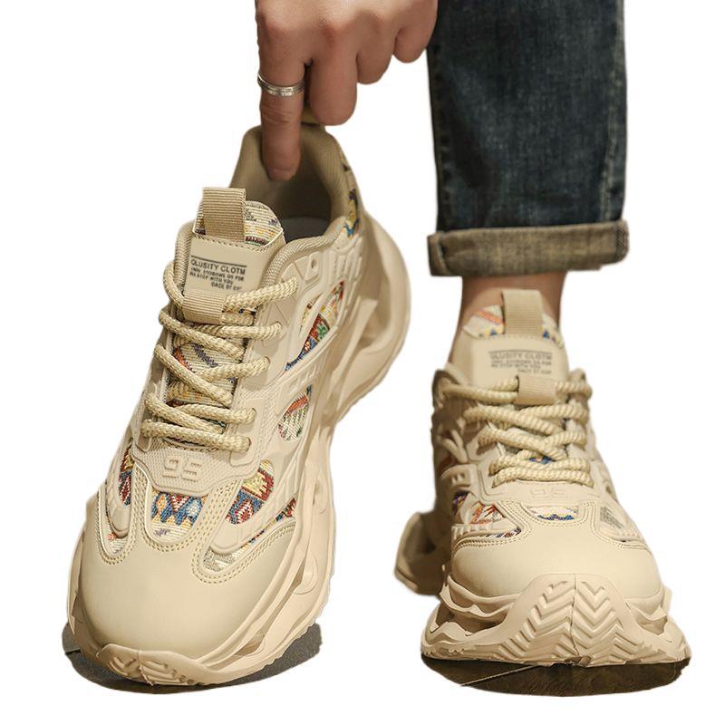 2025 Summer New Men's Mesh Thick Sole Trendy Casual Dad Shoes Breathable Versatile Running Fashion Shoes