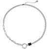 Crystal Ring Zircon Necklace Couple Necklace ins Cold Wind Niche Hip Hop Neutral Wind Titanium Steel Clavicle