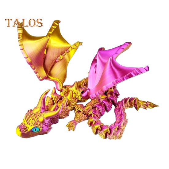 

3D-печатный дракон, шарнирный дракон с крыльями, гибкий дракон, настольная игрушка для снятия стресса у домашних животных, декор для домашнего офиса
