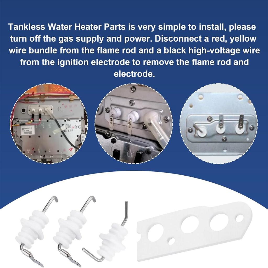 Easy Installation Flame Rod Electrode Set Ignition Electrode Replacement Part Set Suitable for Water Heater Models