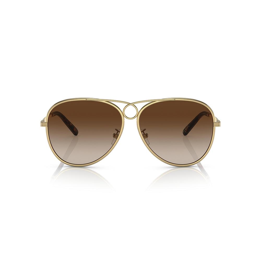 

Женские солнцезащитные очки-пилоты Tory Burch TY 6093 330413 59 мм блестящее золото