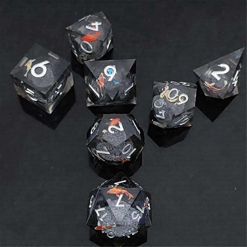 Resin Decal Quicksand for DND Dice Coc Running Group Dice Dnd Cthulhu Polyhedron Running Group Board Game DND Dice D