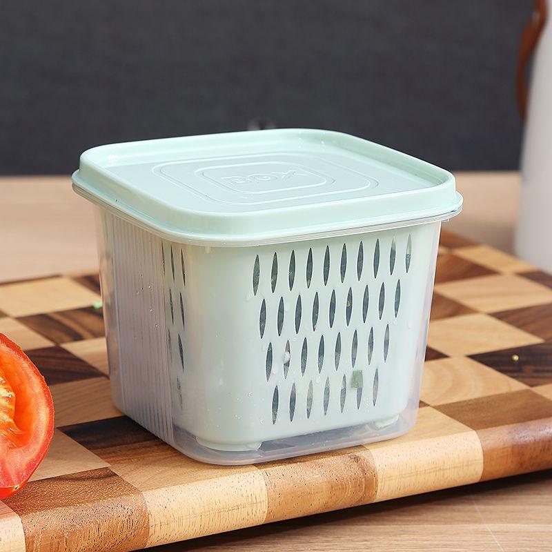 Household Food Storage Container Onion Ginger Garlic Drain Boxes with Lid Fruit Refrigerator Organizer Food-grade Kitchen Box
