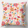 Flower Pillowcase Square Sofa Pillow Cover Watercolor Flowers Cushion