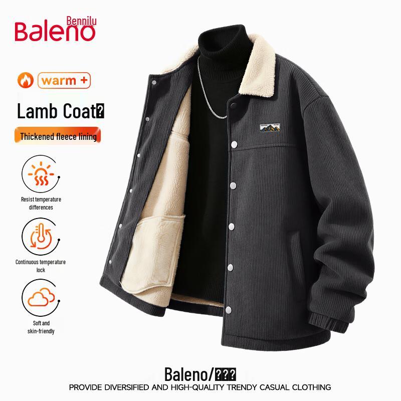 

Baleno Men s Corduroy Retro Fleece Padded Jacket M