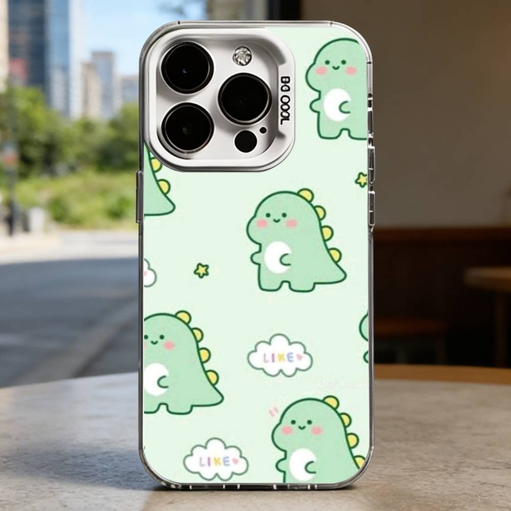 

Cute Dinosaur White Shockproof Phone Case For iPhone 16,15,14,13,12,11,Pro,XS,Max,Plus,Mini,SE iPhone17Pro