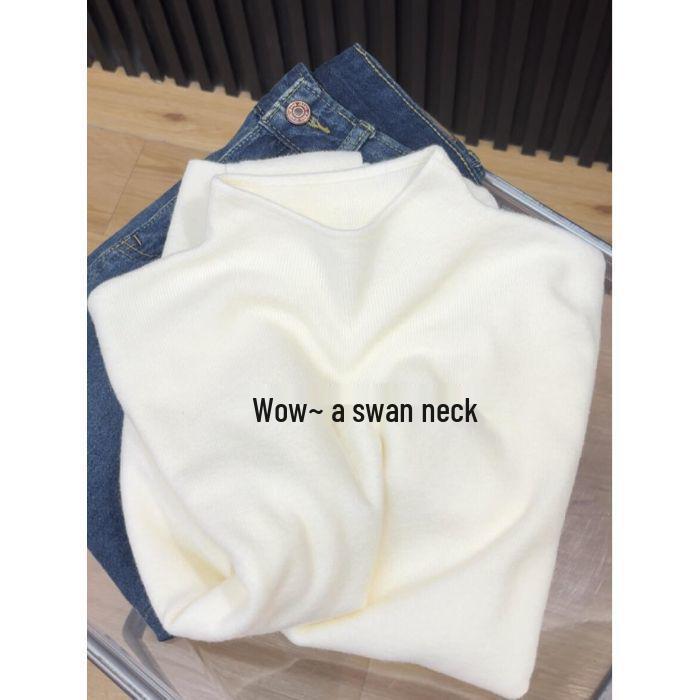 Stylish High Neck Slim Fit Sweater - Autumn/Winter Knitted Long Sleeve Solid Color Top