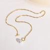 Mini Pearl Toggle Necklace for Women, Pearls Pendant, Stainless Steel Paperclip Chain Bridesmaid Gift