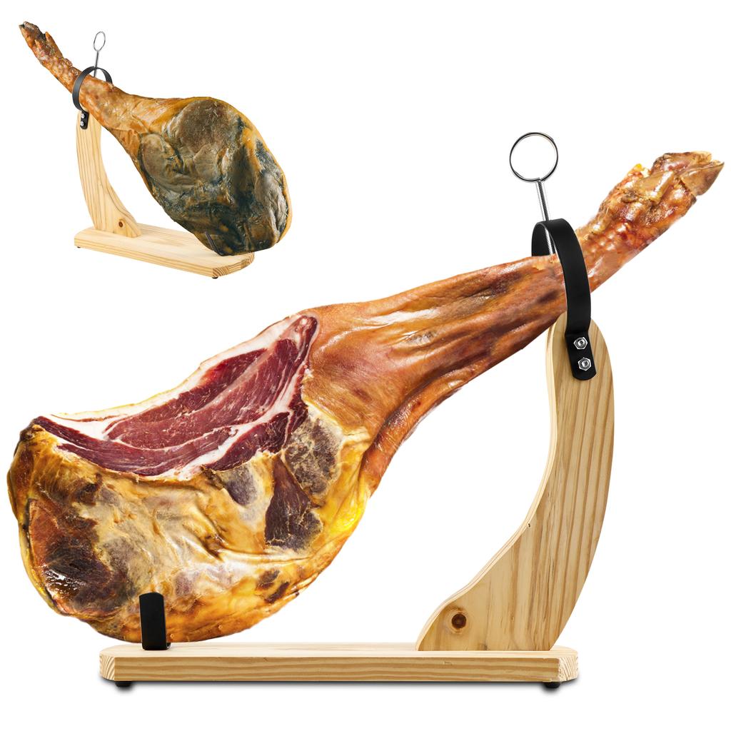 Supporto per prosciutto in legno spagnolo, supporto per gamba di prosciutto, affettatrice professionale per prosciutto, supporto fisso con tappetino antiscivolo, utensile per cucina e ristorante