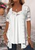 Elegant 2026 Summer Solid Color Lace Hollow Two-Piece Women's Top