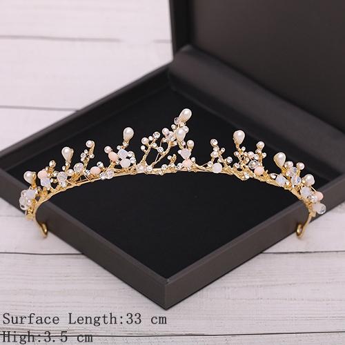 Corona Nuziale Accessori per Capelli Matrimonio d'Oro Strass di Cristallo Tiara e Corone da Sposa Accessorio per Capelli Diadema Ornamento per Capelli