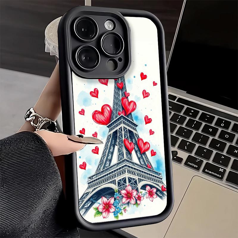 Phone Case for iPhone 17 Air 16E 15 16 Pro Max France Eiffel Tower Paris Cover 14 Plus 13 12 Mini Soft Shell Silicone Fundas