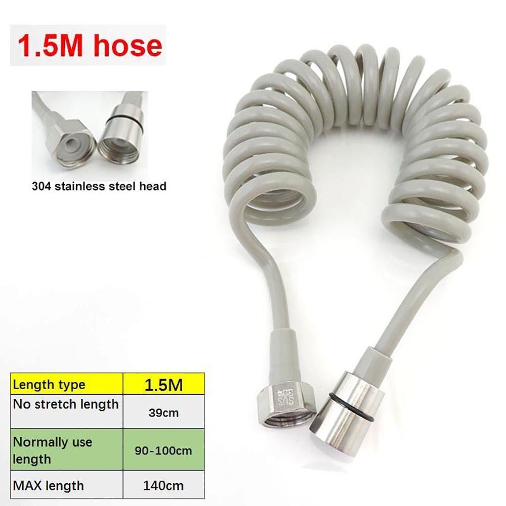

1Pcs Useful Toilet Bidet Spring Shower Hose Telephone Line Flexible Sprayer Connect Pipe Anti-wrap 1.5M/2M /3M/5M Water Plumbing