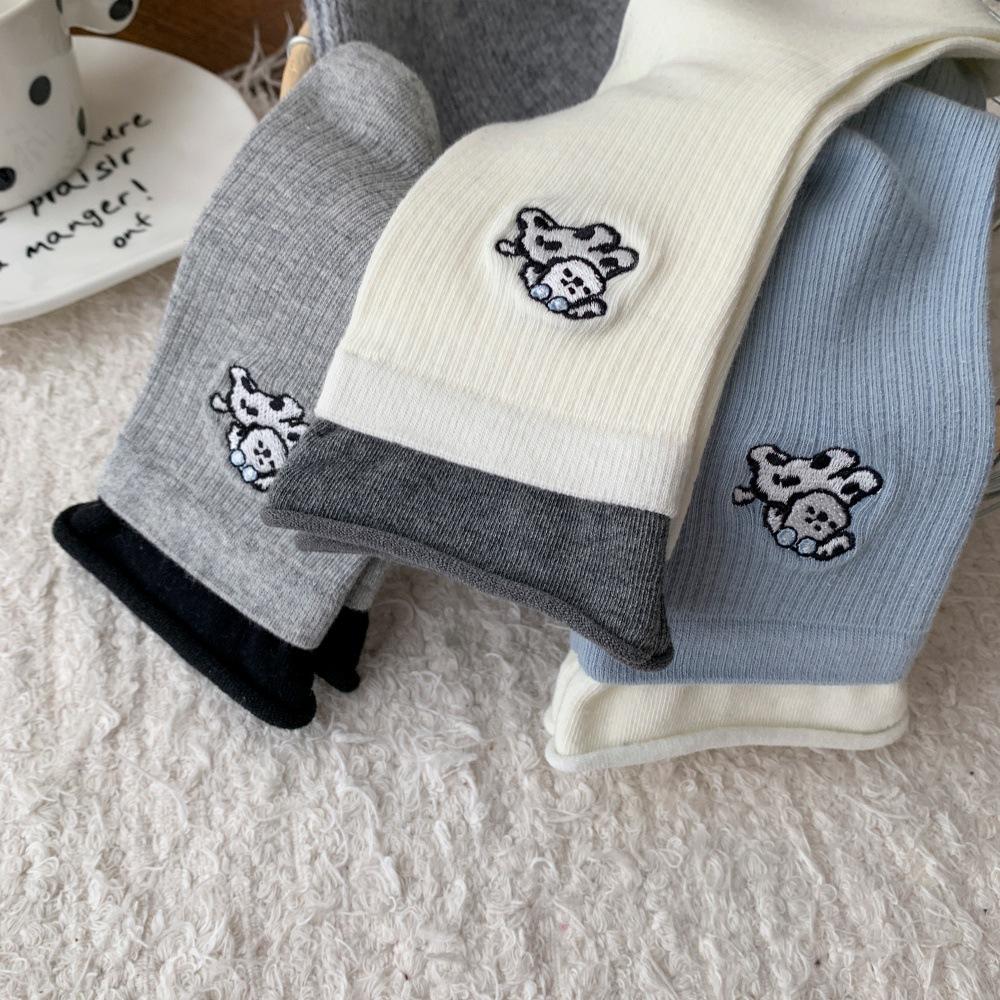 Autumn and Winter Lace Fringed Striped Socks for Women, Early Autumn Lace Sweet Mid-calf Pile Socks