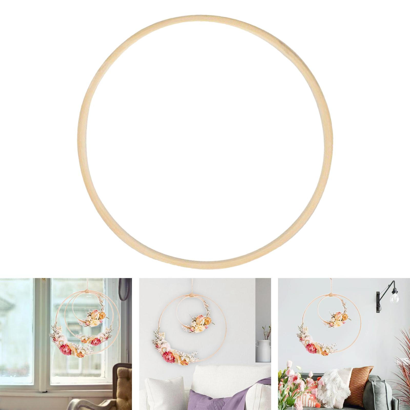 

Бамбуковые кольца, обручи, круглые макраме для DIY, вечерние аксессуары для дома, вышивка стежком 20cm_Wood