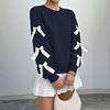 Merry Christmas Sweatshirt for Women Casual Crew Neck Pullover Top Long Sleeve Loose Blouses with Bow
