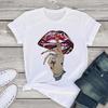 Shut Up Lips Harajuku Funny Printed Women T Shirt Girl O Neck Aesthetics Print Casual Short