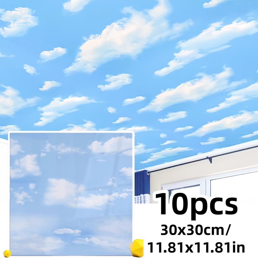 10pcs 30cm/11.8inch ceiling decoration wall stickers ceiling decoration suitable for kitchen and bedroom ceilings