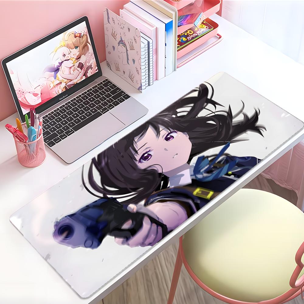 Beautiful Anime LLycoris Recoil Takina Inoue Mouse Pad Large Thick Desk Pad Stitched Edges Gaming Mouse Mat For Pc