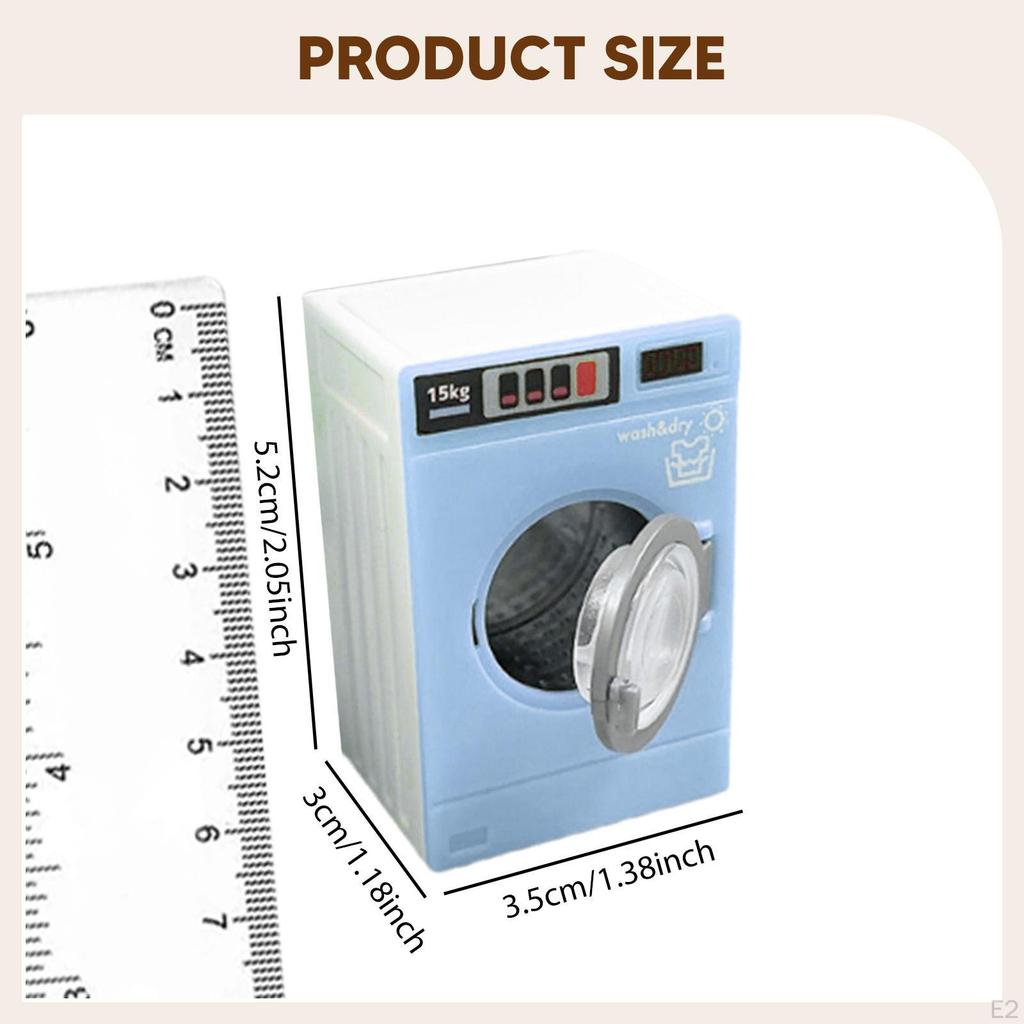 1/12 Washing Machine Toy Pretend Play Appliance Miniature Washer Model for Window Display