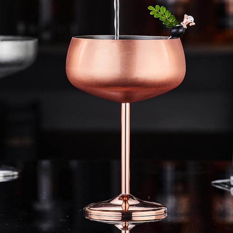 Cocktailglas i rostfritt stål Mattpolerad Vodkakopp Juice Sprit Champagnekalk Bägare Fest Margarita Dryckesartiklar Kopp