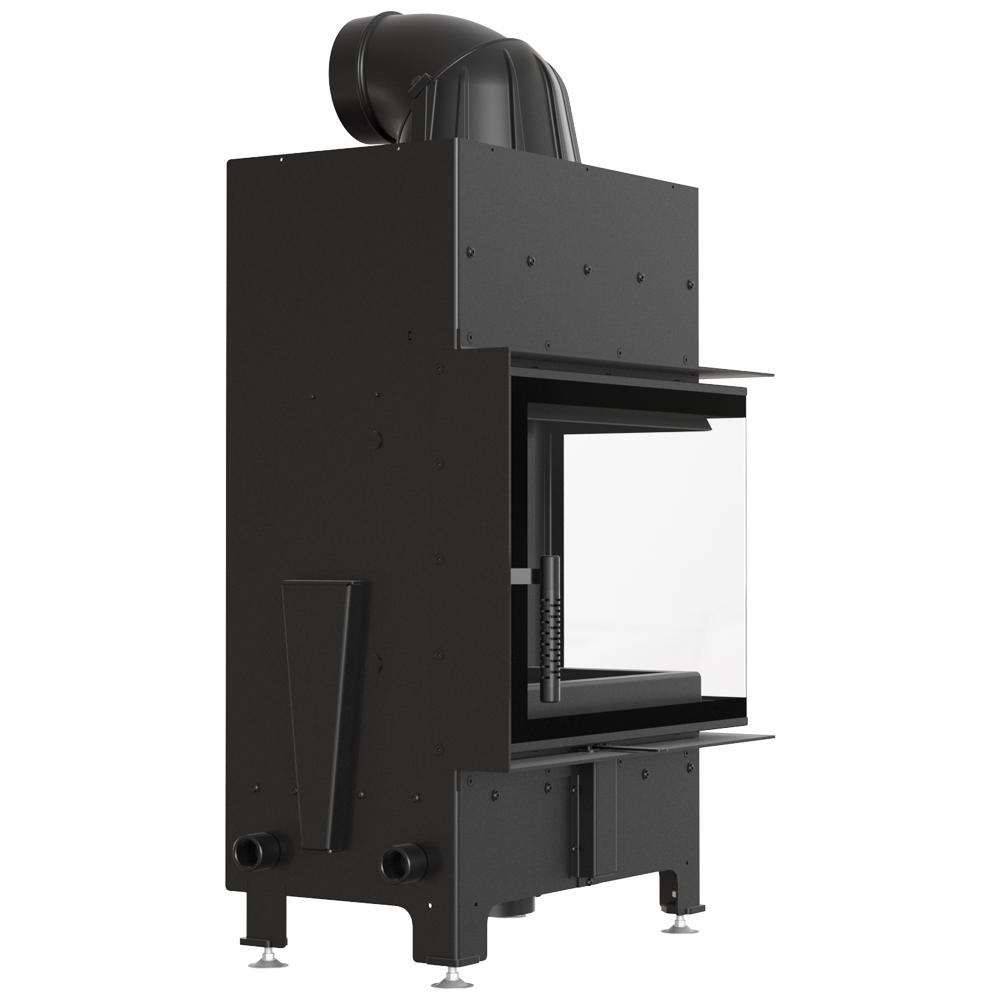 Corner insert KRATKI FLOKI 8kW Ø160 right black with closing full set