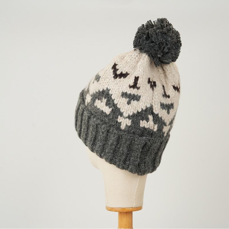 Retro kožešinová čepice plesová vlna Dámské podzimní zima tlustá teplá pletená čepice čepice s rukávem čepice Skullies beanies lyžařská čepice