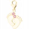 Gold Pendant Children' Feet Family Children' Feet Silver 925