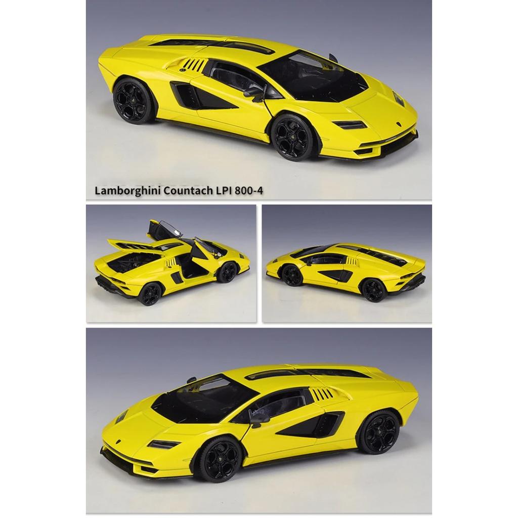 Welly 1/24 Lamborghini Countach LPI800-4 Alloy Miniature Car Diecast Metal Scale Car Model Collection Childrens Toy Vehicle Gift