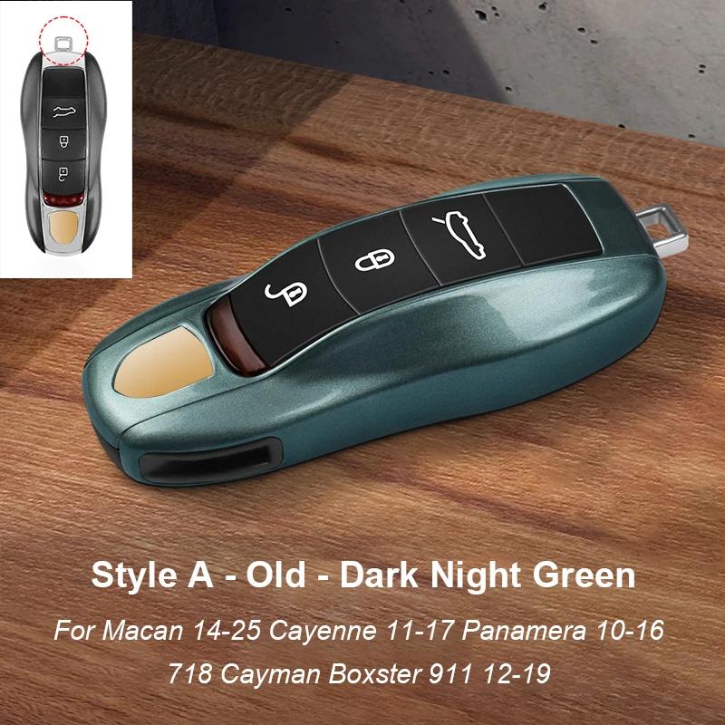 For Porsche Panamera Cayenne 911 Taycan Solid Color Abs Car Key Case Cover Accessories