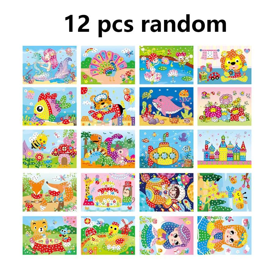 Cartoon Mosaic Diamond Paste Painting Back Can Colored Handmade Material DIY Crystal Paste Drawing Children Puzzle Gift JXB